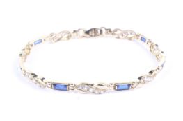 A modern Italian blue synthetic-spinel and cubic zirconia bracelet by Favori.