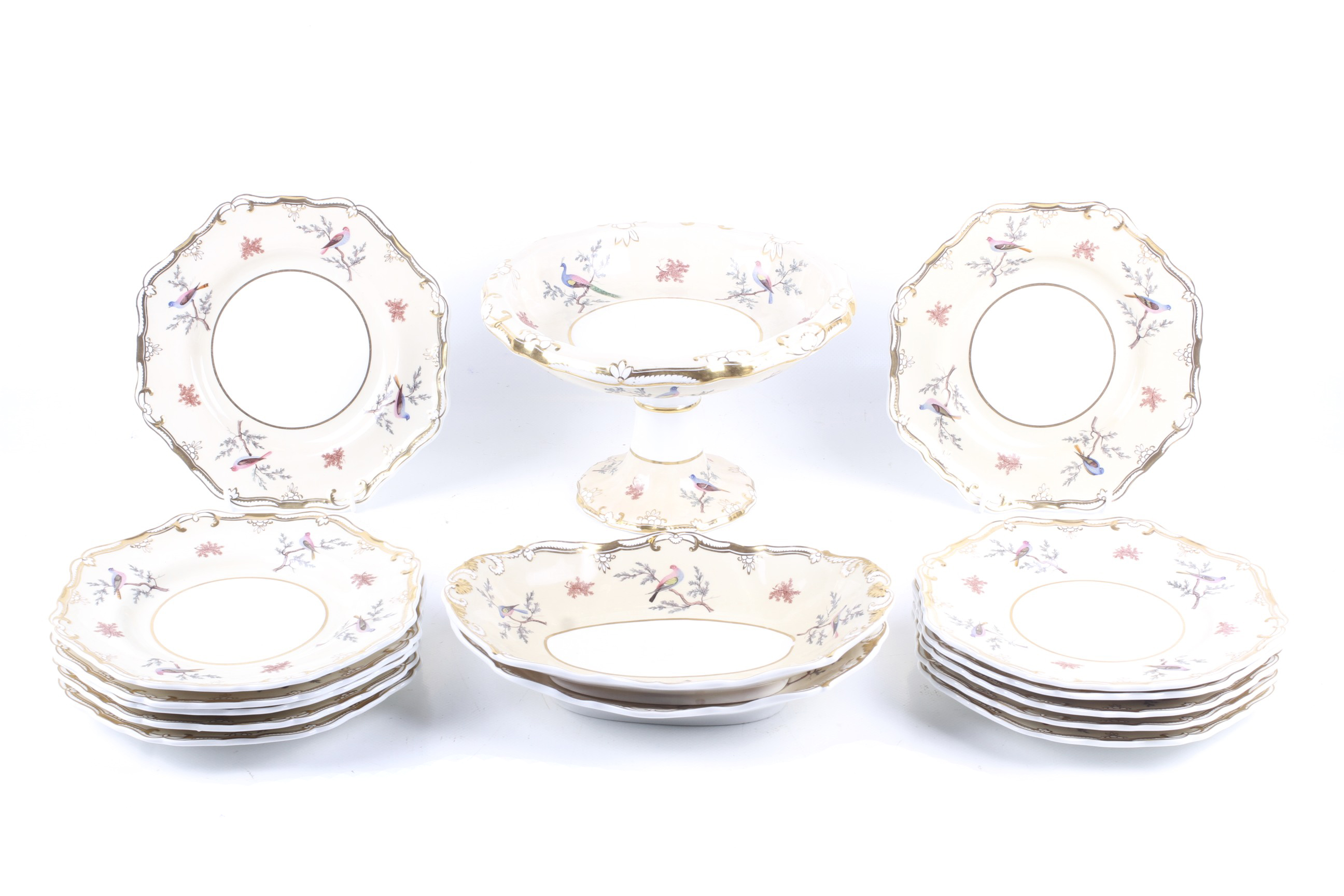 A group of circa 1835 Copeland & Garrett Late Spodes Felspar porcelain dishes.