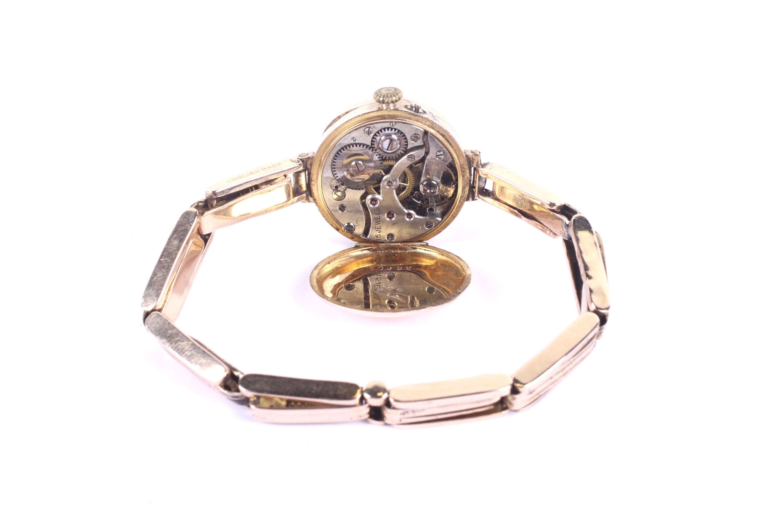 A lady's 9ct gold, ruby and diamond set bracelet watch, circa 1911. - Image 3 of 5