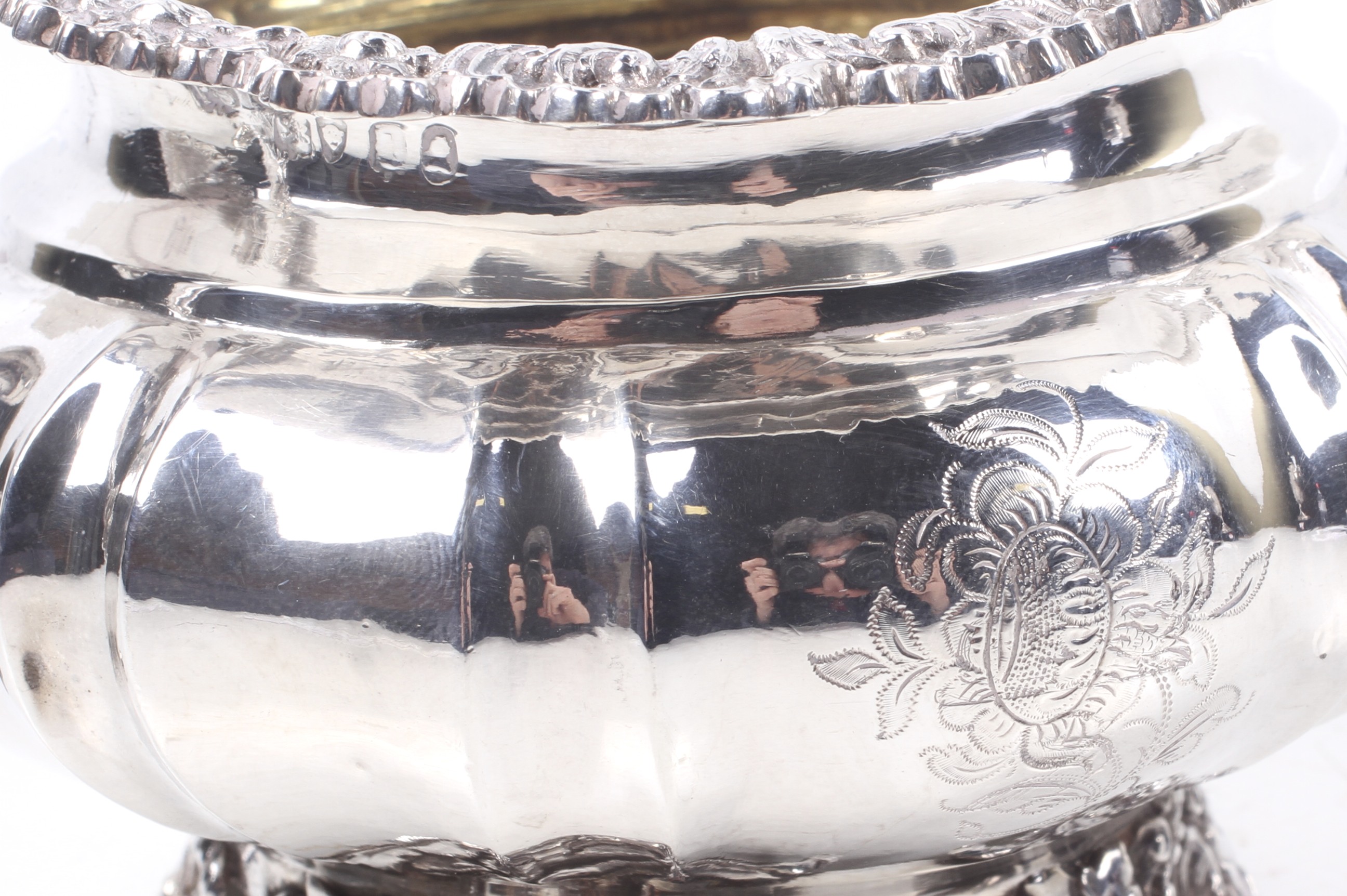 A George IV silver milk jug by Paul Storr Shaped-round or melon-fluted and engraved with a - Image 2 of 3