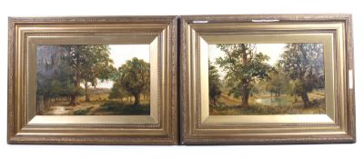 A pair of oil paintings signed J.Lewis (19th century).