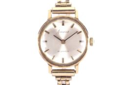 Accurist, a lady's 9ct gold cased round bracelet watch, circa 1968.