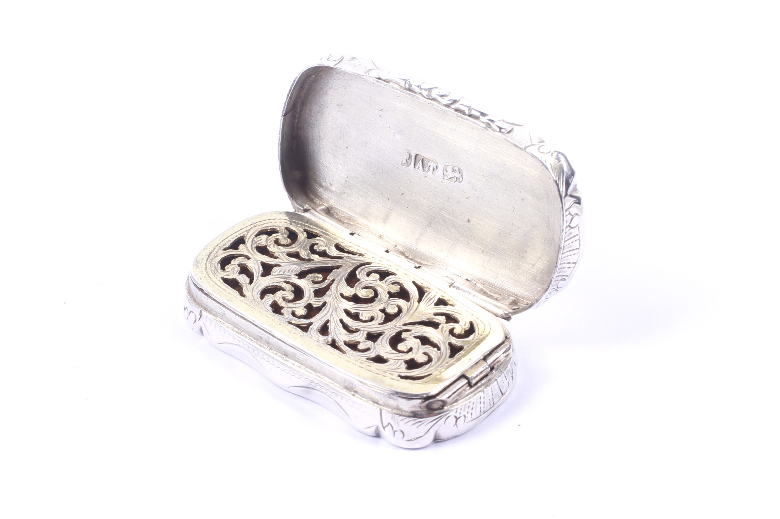 A Victorian silver shaped-oblong vinagrette. - Image 3 of 3