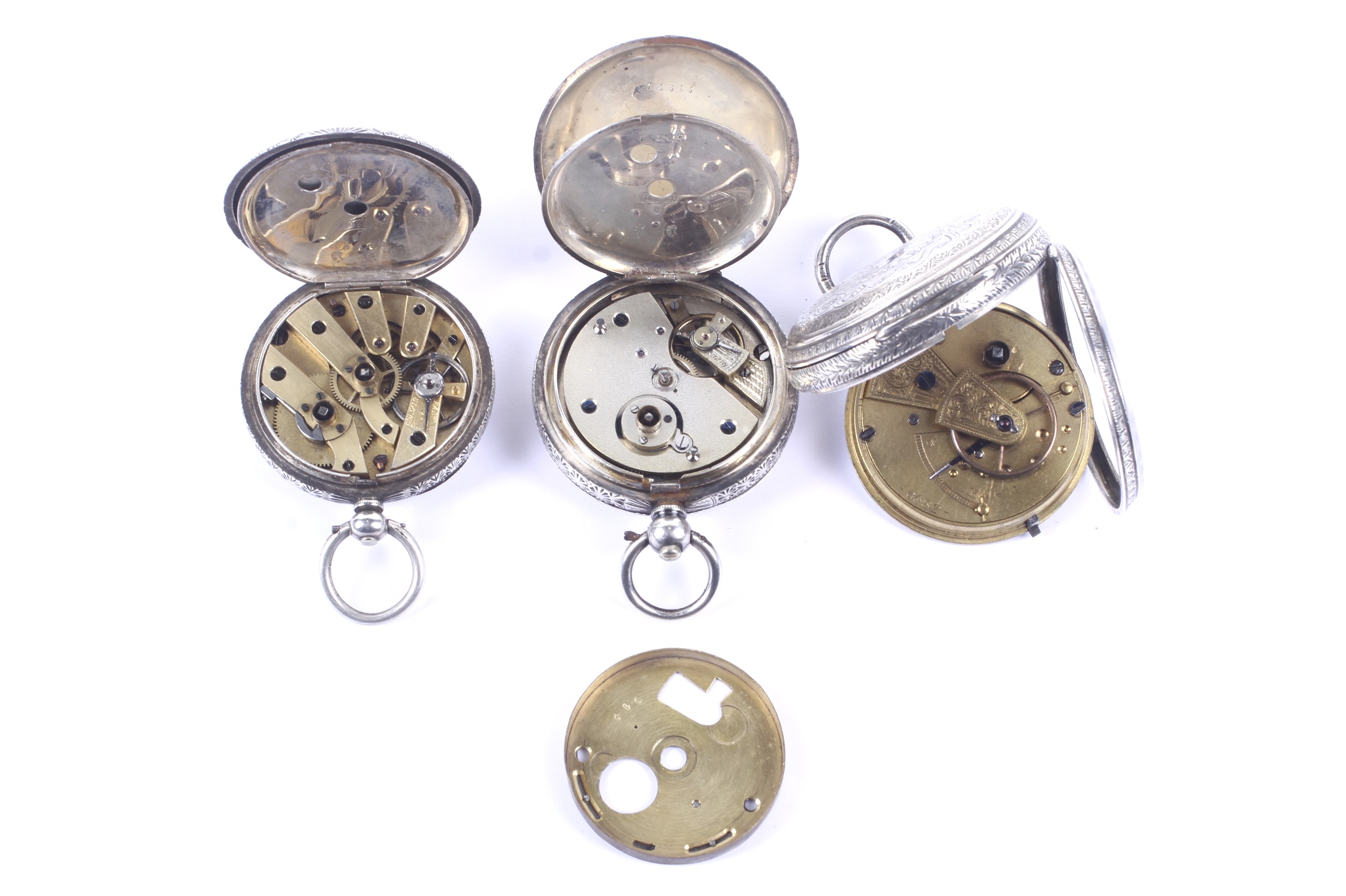 Two late 19th century Swiss .935 standard open face fob watches. - Image 2 of 2