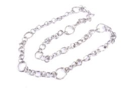 Graham Watling, Lacock, a vintage silver fancy open abstract link continuous necklace.