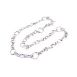 Graham Watling, Lacock, a vintage silver fancy open abstract link continuous necklace.