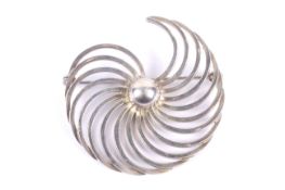 Borge Malling Jensen, a vintage Danish sterling spiral brooch.