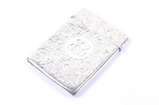 A late Victorian silver card case.