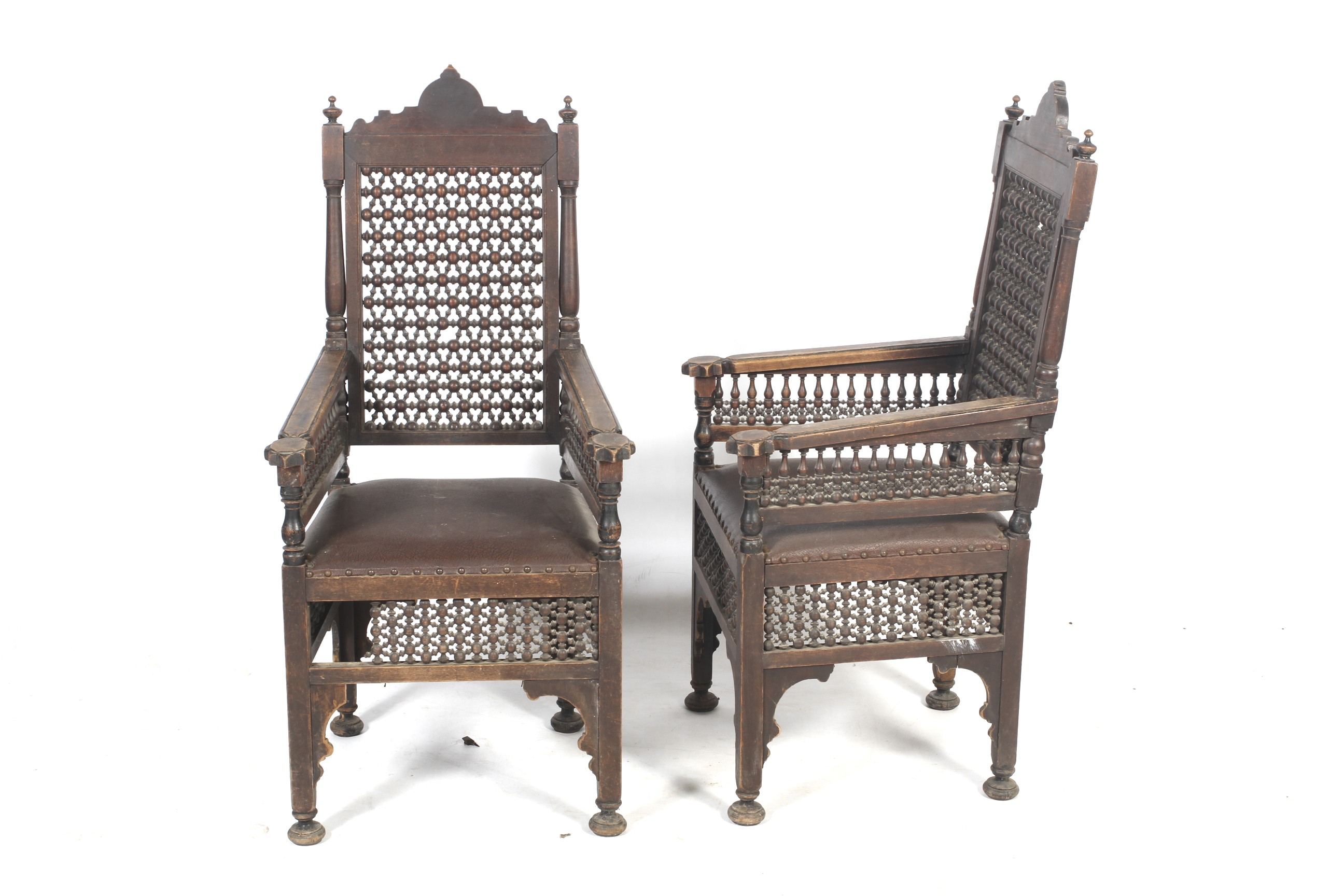 A pair of Moorish style chairs. - Image 2 of 2