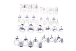 Three Victorian 'Scottish provincial' fiddle pattern tea spoons,