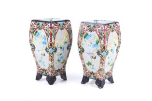 A pair of 19th century Jules Vieillard (1813-1868) Bordeaux vases.