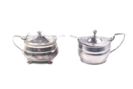 Two George III silver mustard pots.