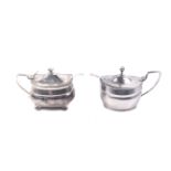 Two George III silver mustard pots.