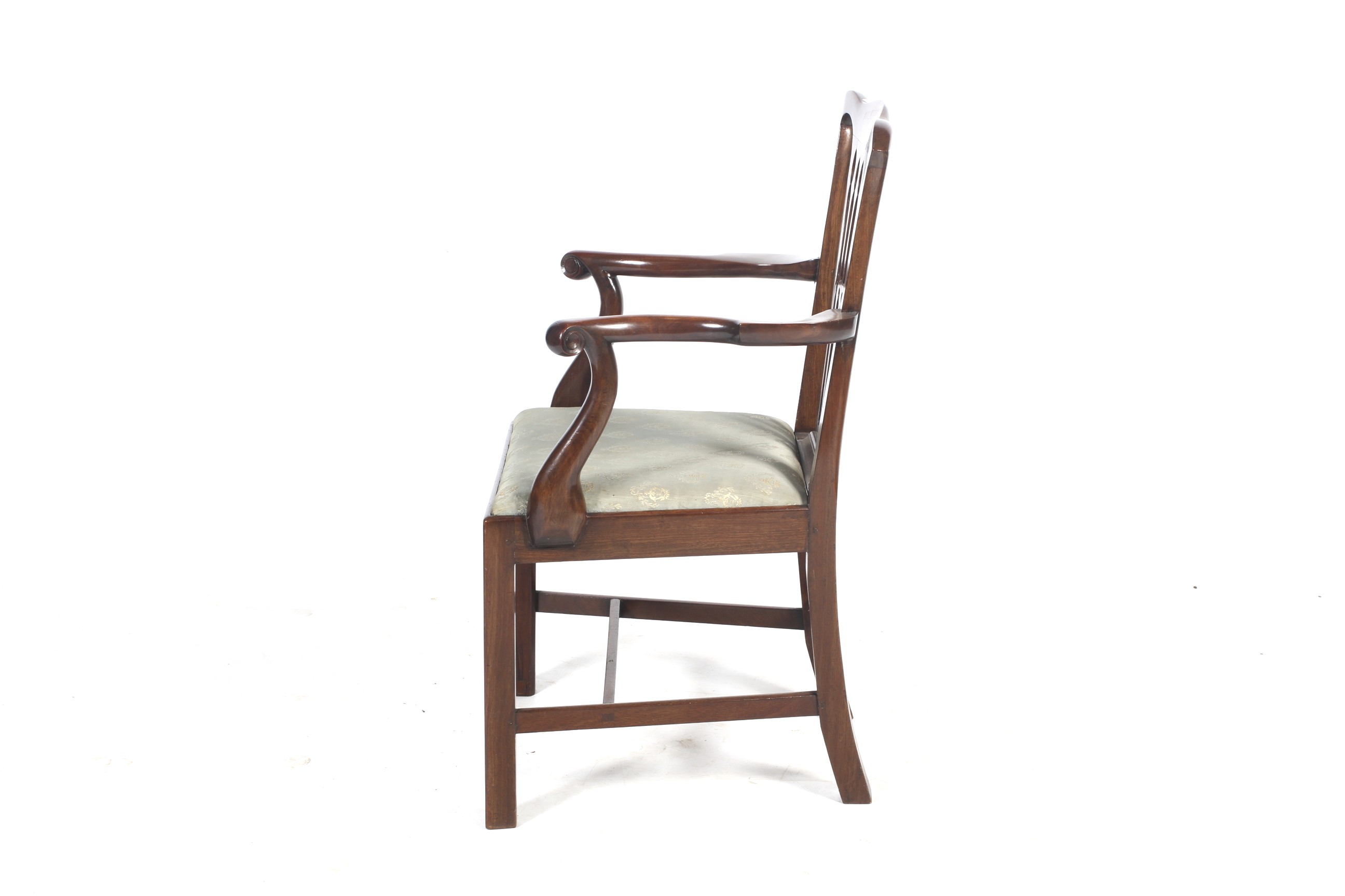 A Georgian mahogany chippendale style armchair. - Image 2 of 2