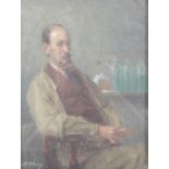 Mayer Klang (1880-1948) oil on canvas, portrait of a seated gentleman.