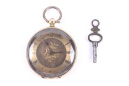 A 19th century Swiss '18k' open face fob watch.