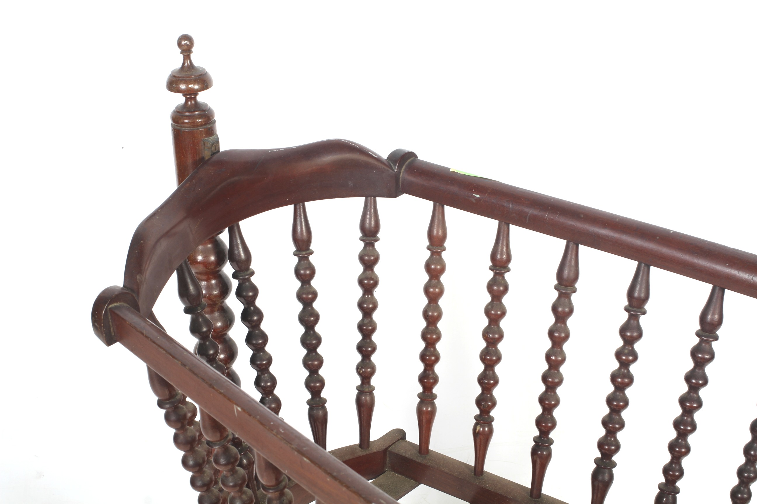 A Victorian mahogany cradle child's crib. - Image 2 of 2