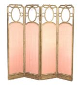 A 19th century four part folding screen.