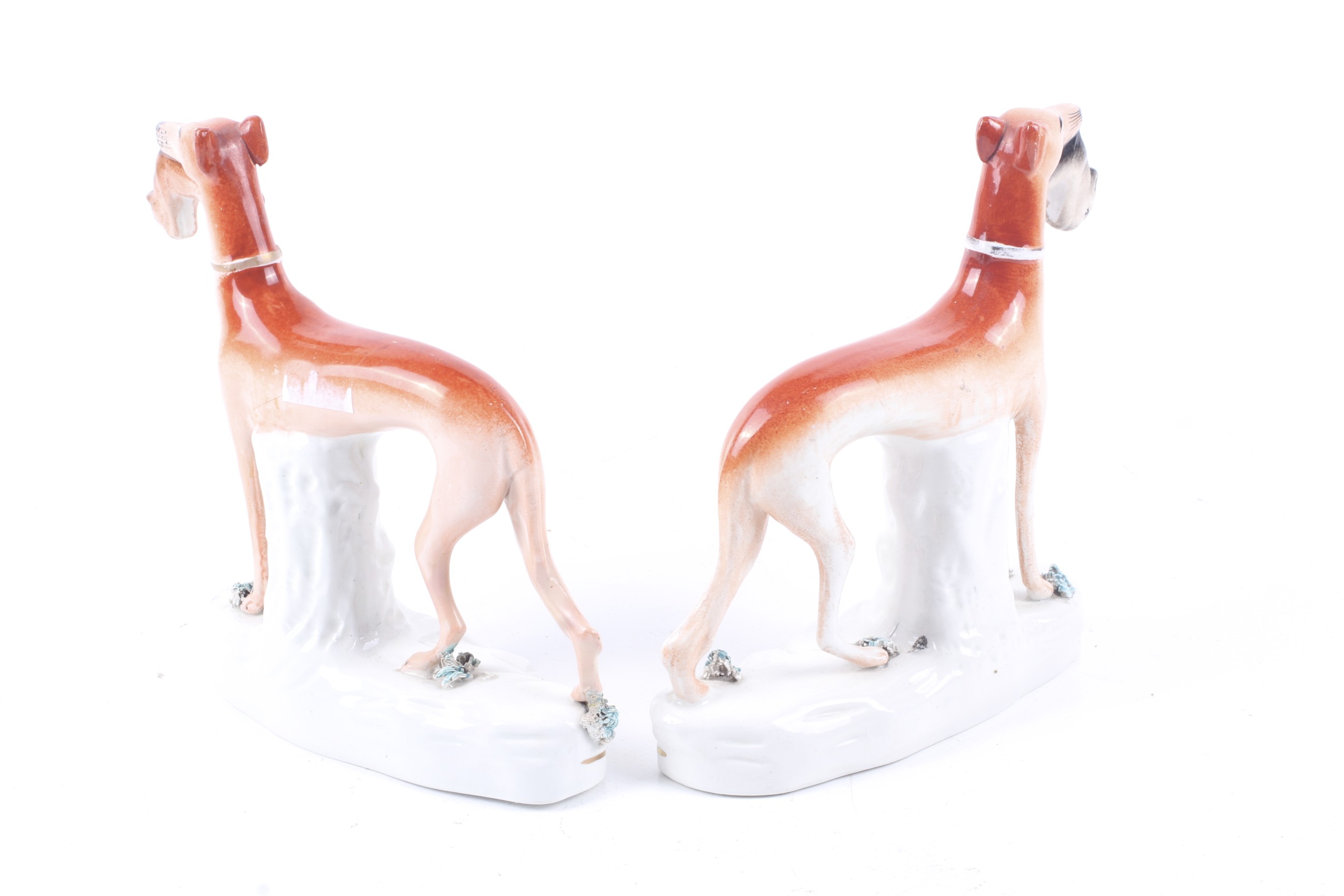 A pair of Victorian Staffordshire greyhounds. - Image 2 of 2