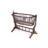 A Victorian mahogany cradle child's crib.