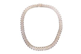 A vintage Italian 18ct gold block link collar/necklace.