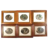 Le Blond (circa 1820), six oval images in maple wood frames.