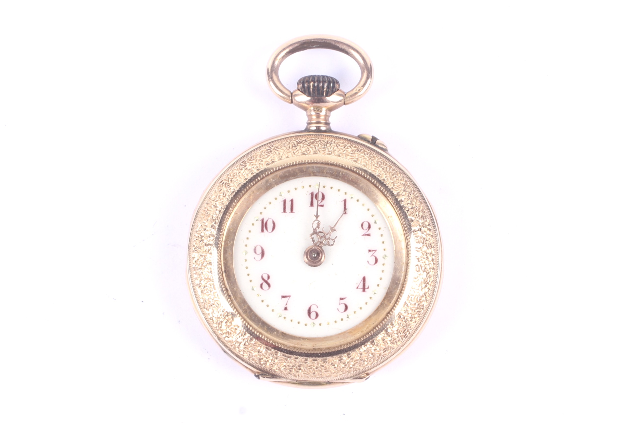 An early 20th century gold cased fob watch and a Victorian long guard chain. - Bild 2 aus 5