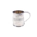 A George III silver straight sided christening cup.