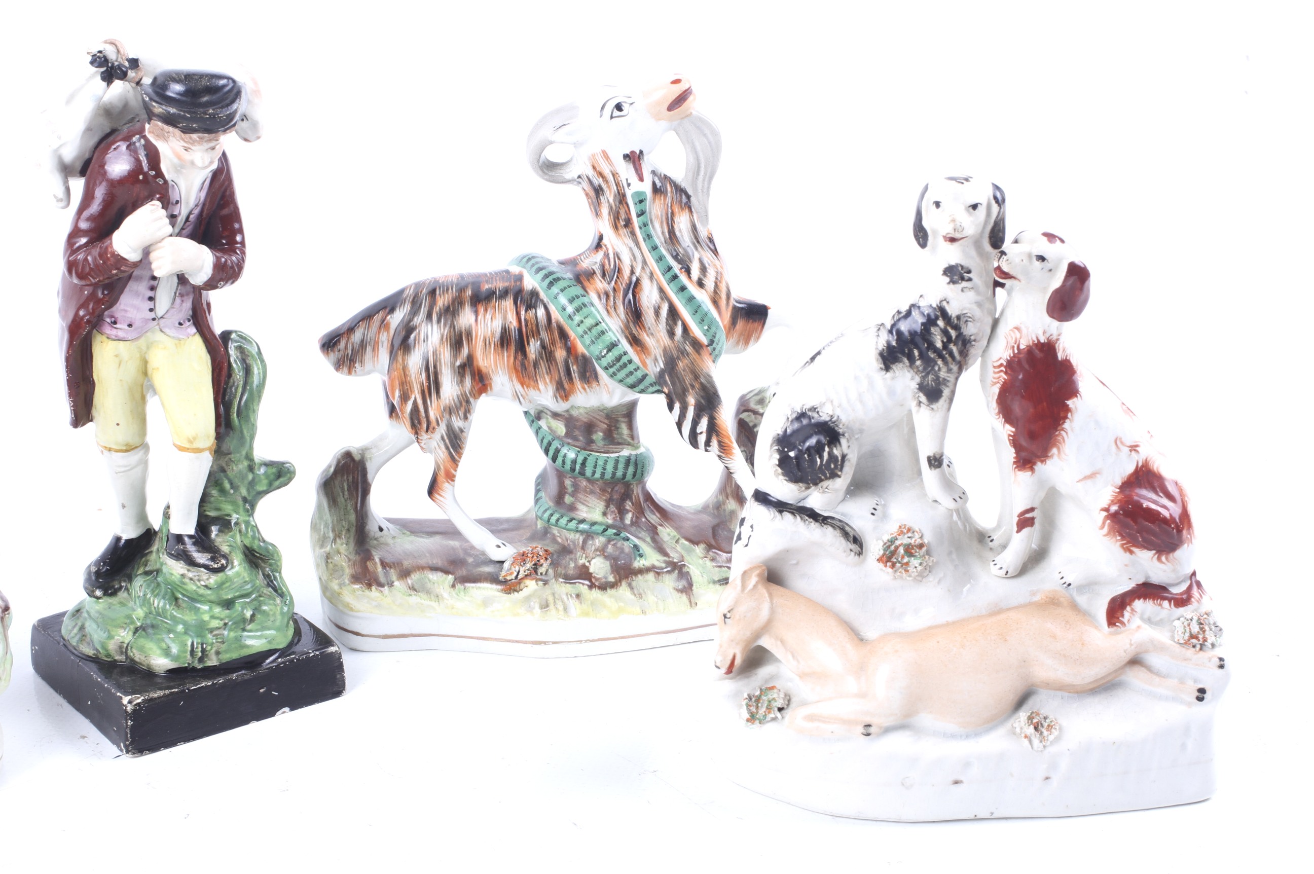 Five pieces of Victorian Staffordshire. - Image 3 of 3