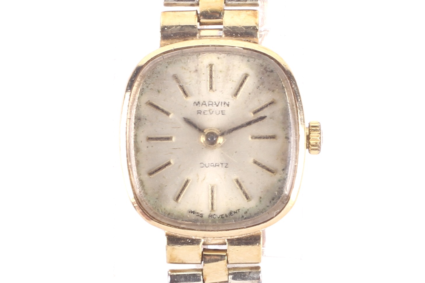 Marvin, Revue, a lady's 9ct gold cased quartz bracelet watch, circa 1983.