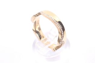 Georg Jensen, a modern 18ct rose gold and diamond 'Fusion' end-ring.