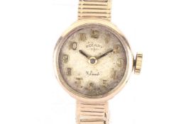 Rotary, a lady's 9ct gold cased round bracelet watch, circa 1967.