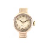 Rotary, a lady's 9ct gold cased round bracelet watch, circa 1967.