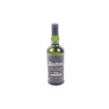 A bottle of Ardbeg 10 yrs old single malt Scotch whisky. 70cl, 46% vol.