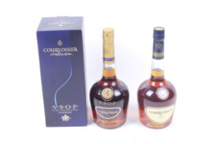 Two bottles of Curvoisier cognac. Both 70cl, 40% vol, one boxed.