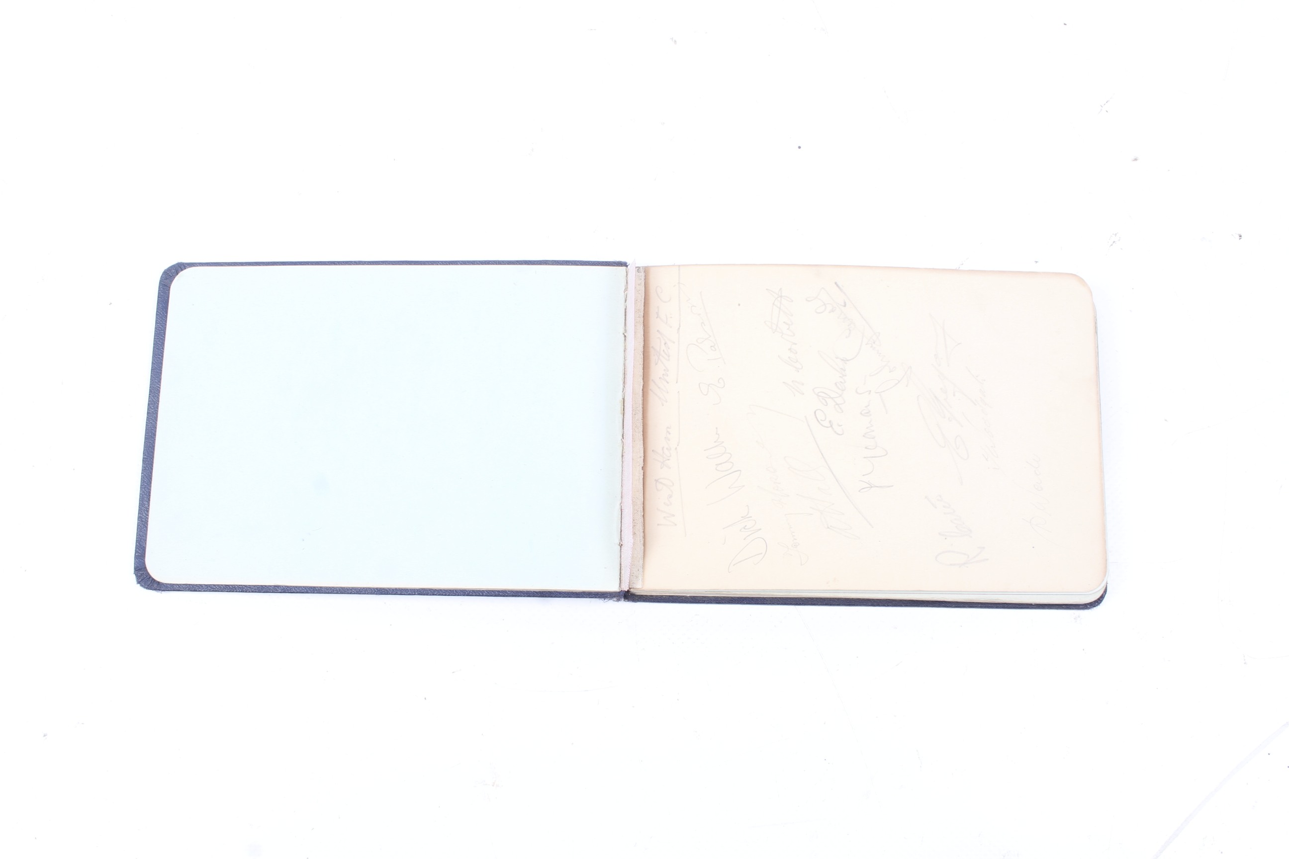A navy blue bound autograph book containing sporting related autographs form the 1940s/50s. - Image 2 of 3