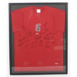 A signed England rugby training shirt.