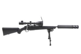 A Tikka T3 22-250 calibre bolt action rifle.