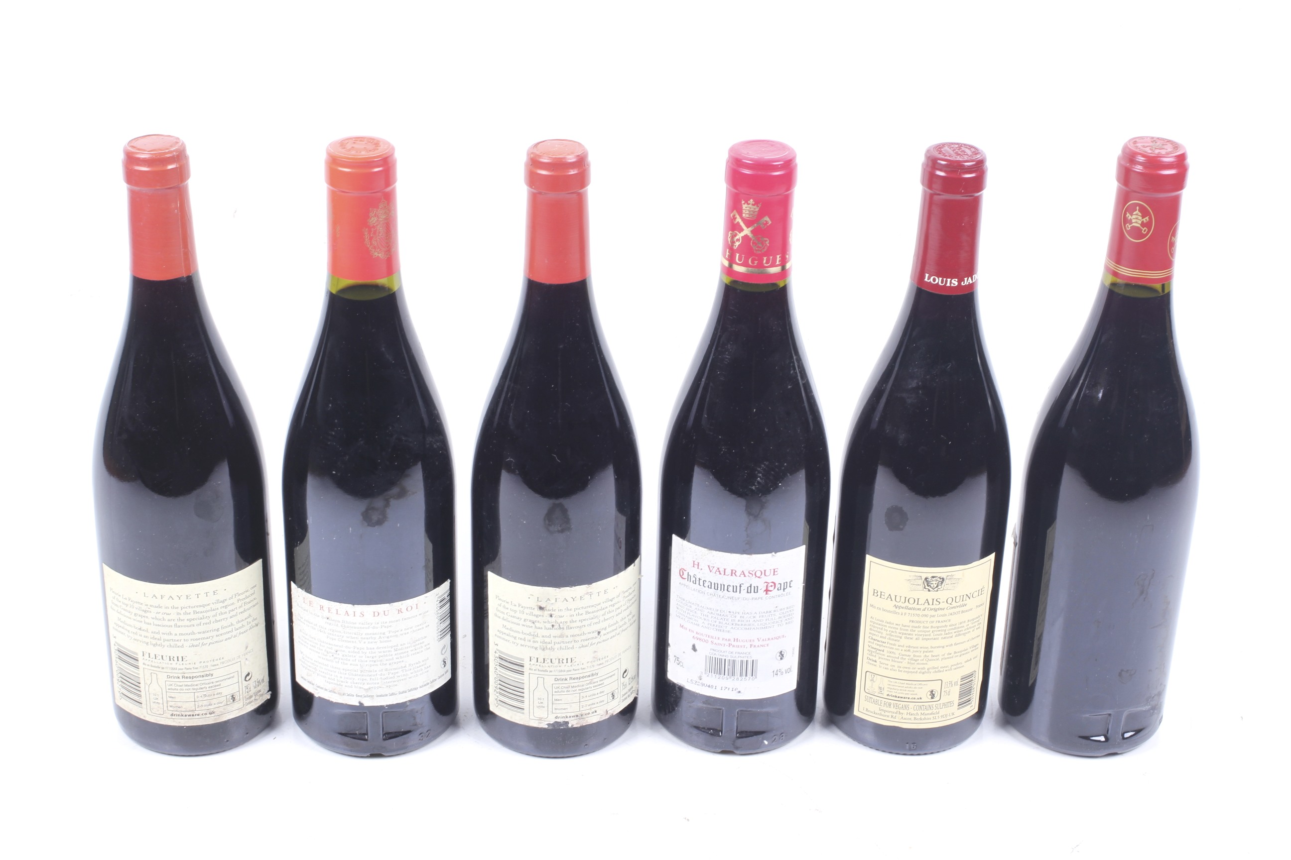 Six bottles of red wine. Comprising two bottles of Fleurie 2015, 765cl, 13. - Image 4 of 4