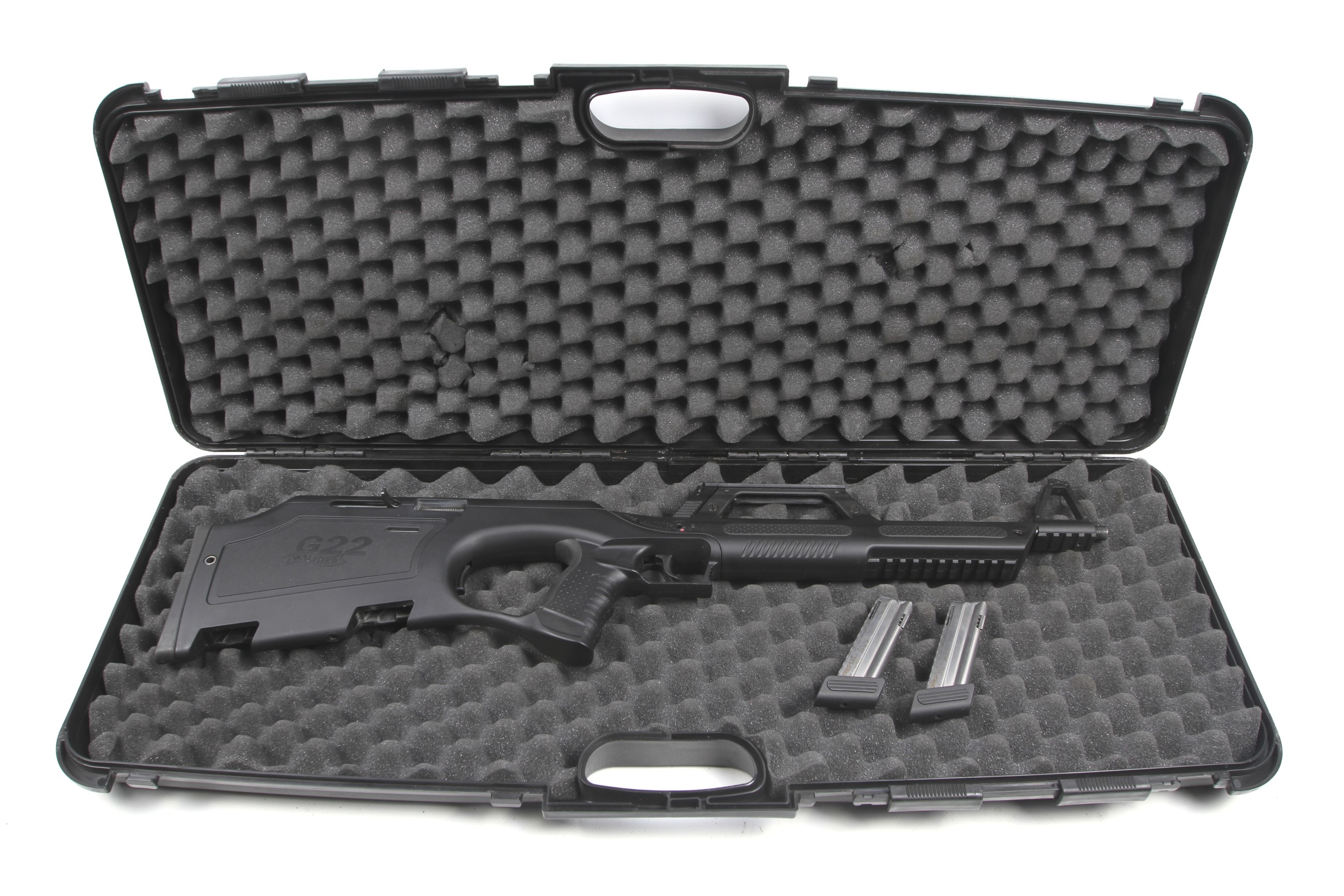 A Walther G22 .22 RF self loading rifle. S/N WP001101, in a case with two magazines. - Image 5 of 5