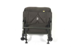 A carp fishing bed chair and a folding day chair.