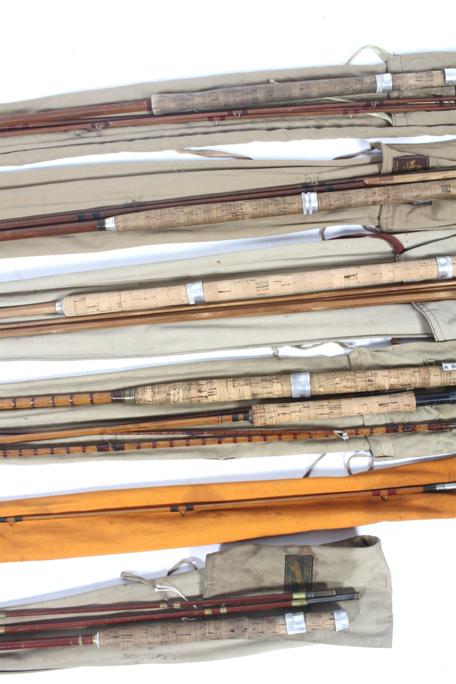 Seven vintage salmon and trout fly rods. - Bild 2 aus 2