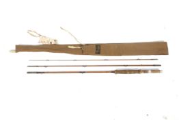 A J S Sharpe Ltd 3-piece cane fishing rod.