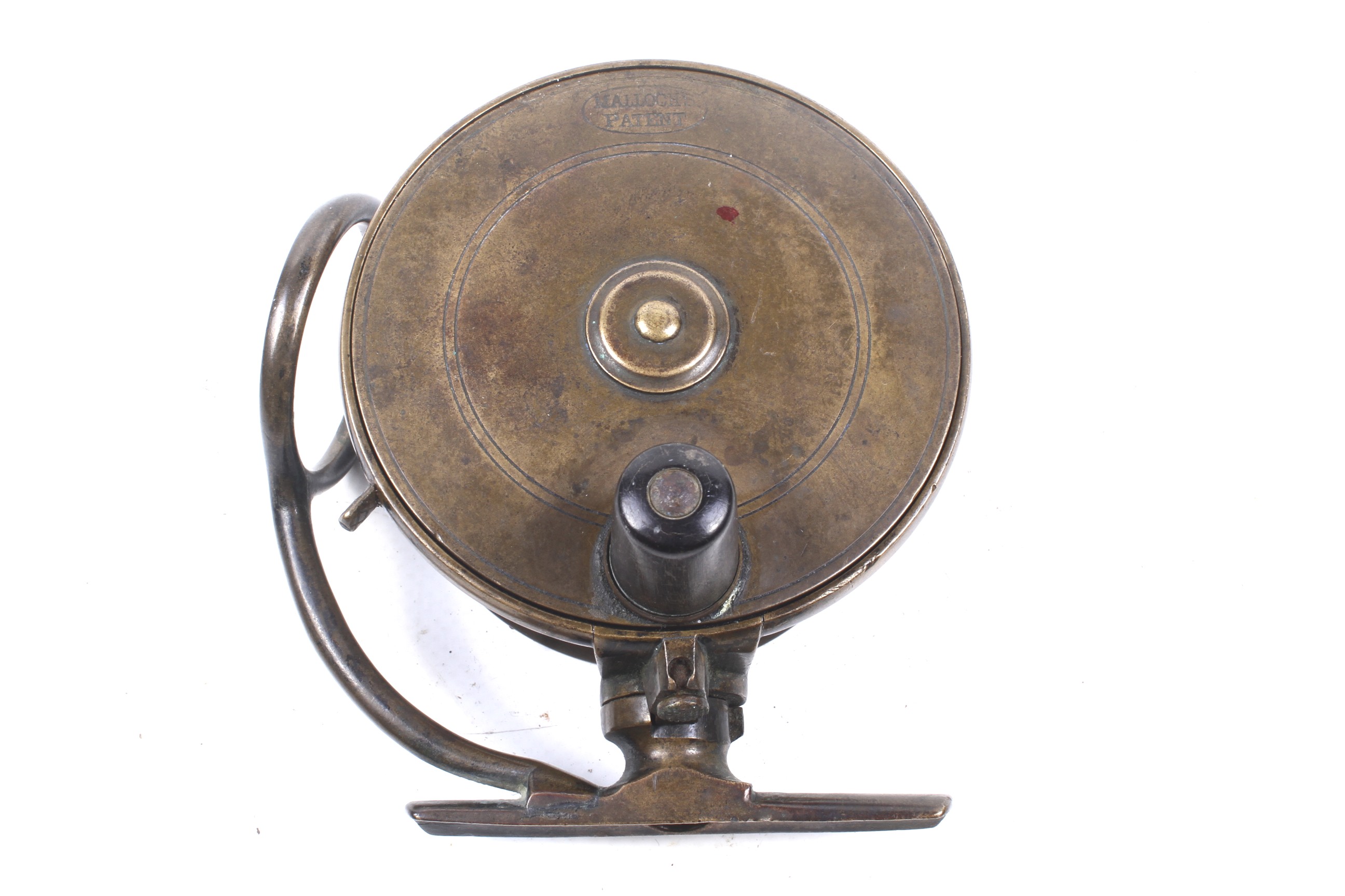 A vintage Malloch's of Perth 4" side casting salmon fishing reel.