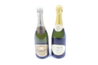 Two bottles of champagne. Comprising one bottle of Cava, 75cl, 11.
