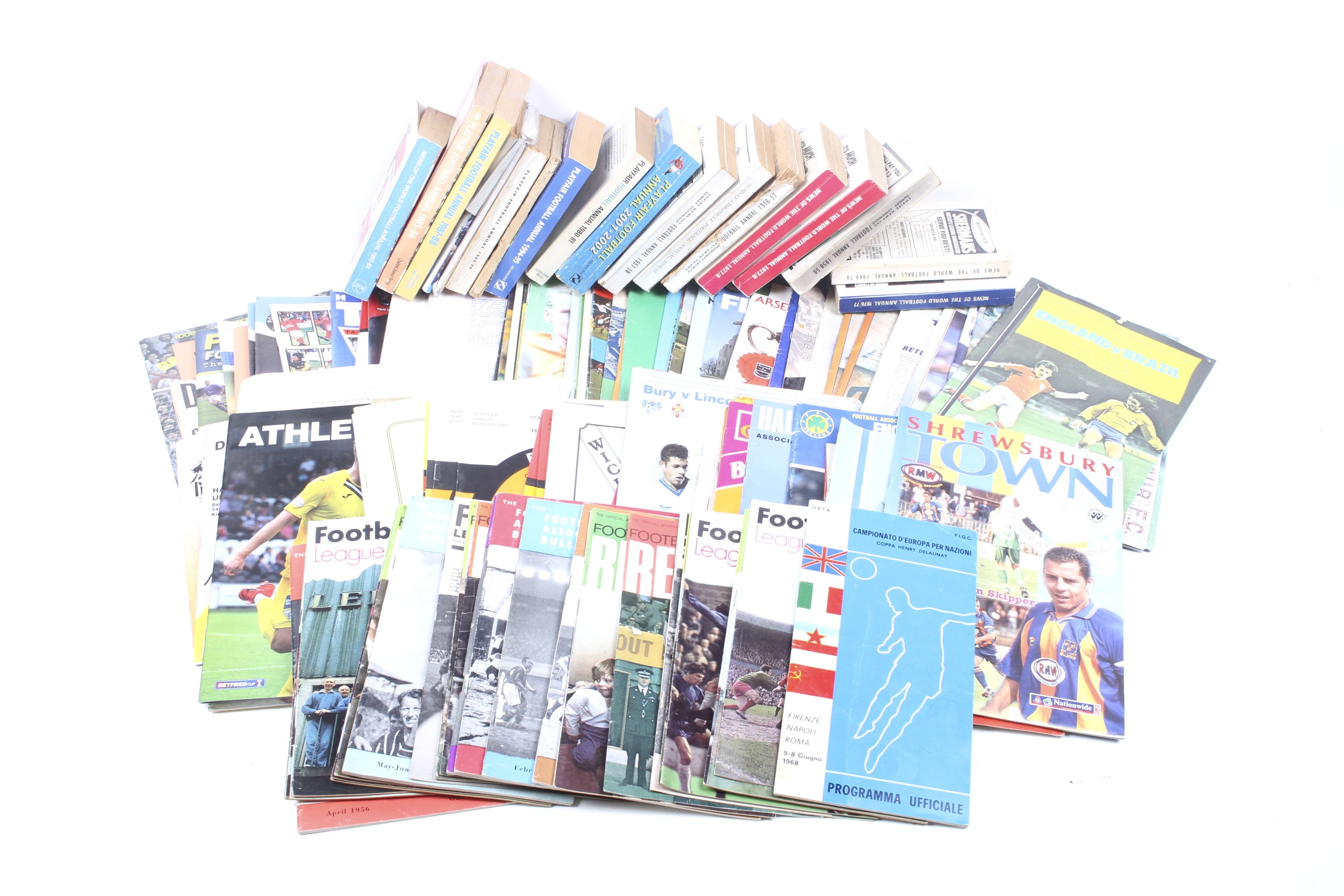 A large collection of Collection of football programmes.