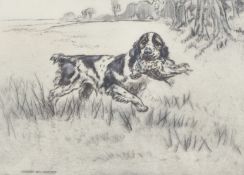 After Henry Wilkinson (1921-2011), etching, cocker spaniel framed and glazed #60/75,