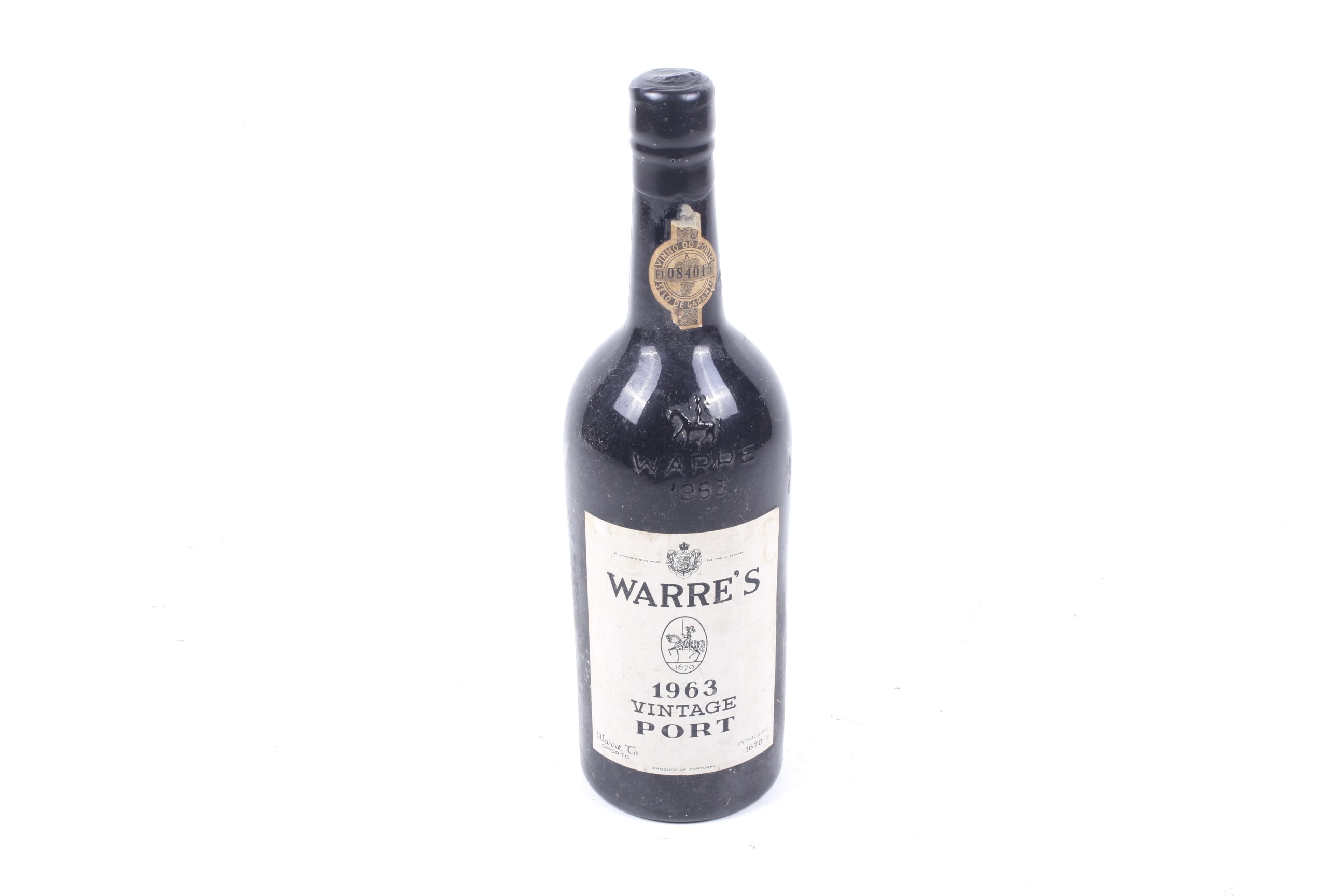 A bottle of Warres vintage Port 1963. No qty or vol shown,. - Image 3 of 4