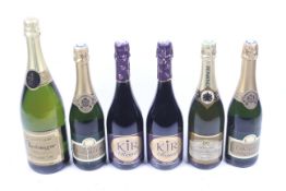 Six bottles of champagne. Comprising two bottles of Cavalier, 75cl, 10.