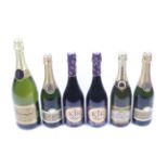 Six bottles of champagne. Comprising two bottles of Cavalier, 75cl, 10.